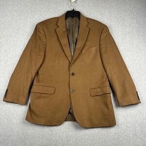Jos A Bank Blazer Mens 42R Brown Wool Cashmere Two Button Sport Coat Jacket